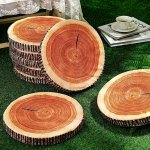 Realistic Tree Stump Decorative Pillow - 3D Printed Wood Log Throw Cushion For Sofa Bedroom Living Room - Unique Durable Polyest