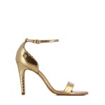 Stiletto Leather Sandal -gold