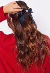 Diamante Bow Detail Hair Clip - Black