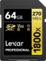 Lexar 64GB Professional Gold Series 1800X Uhs-ii Sdxc Memory Card
