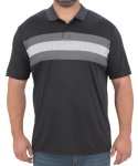 Mens Printed Dri Fit Golfer - 10XL Blk grey