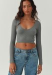 Maggie Seamless Long Sleeve Top - Cement Grey