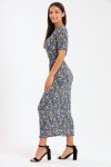 Ladies Blue Bloom Floral Bodycon Dress