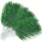 10 Artificial Palm Leaves - High-quality Strong Branches Suitable For Home Decor Summer Theme June Festivities And Various Room