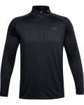 Men's Ua Tech Zip Long Sleeve - Black Charcoal 4XL