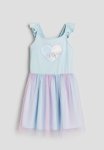 Tulle-skirt Dress - Turquoise Multi