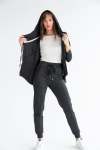 The Track Hoody Black Melange - XL