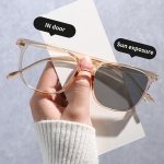 1PC Women Square Frame Fashion Glasses Polarized Photochromic Outdoor Eyewear For Daily Or Driving Classic