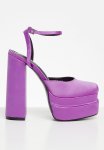 Moonchild Closed Toe Statement Platform Heel - Purple Satin