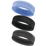Workout Headbands - Non-slip Sweat Athletic Hairbands - 24 X 4.5CM - Blue Black Grey - 3 Pack