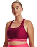 Women's Armour Mid Crossback Sports Bra - Black Rose XL