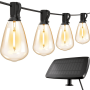 10m Solar 25 Vintage LED Bulbs String Light | Classic Black
