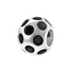 B1-C5029 - 925 Sterling Silver Cz Stone European Charm Bead - Jet Black Cz Stone