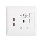 Redisson Single Socket + Euro Socket + 2X USB Port White