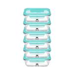 Snowbox 600ML 2 Division Cliplock Storage Bowl Green Set Of 6