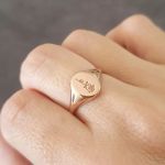 Ava-rose Rose Gold Plated 925 Sterling Silver Rose Signet Ring - Size 8