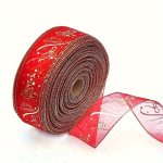 Classic Fabric Christmas Ribbon 1PC - 6.3CM Wide X 200.0CM Long For Tree Decoration Gift Wrapping And Diy Bows - Festive Red Hol