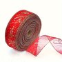 Classic Fabric Christmas Ribbon 1PC - 6.3CM Wide X 200.0CM Long For Tree Decoration Gift Wrapping And Diy Bows - Festive Red Holiday Ribbon