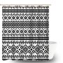 Breathable Fair Isle Design Polyester Shower Curtain For Wide Showers