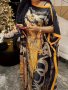 Ramadan Allover Print Kaftan Dress Elegant Contrast Trim Long Sleeve Maxi Length Dress Women's Clothing