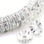 100PCS/SET Round Interval Beads Plated With Silver Czech Crystal Rhinestones Used For Loose Bead Bracelet Spacer Beads Jewelry Making 6/8 Mm 0.23/0.31 In