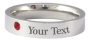 Stainless Steel Engraved Birthstone Ring - July - 14