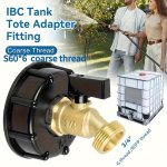 1PC Ibc Tank Adapter Fitting S60 6 Durable Pp And Brass Material Corrosion Resistant Acid-alkali Resistant Leakproof For Garden 