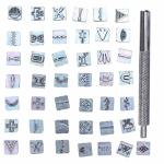 44PCS Leather Stamping Tool Set Leather Craft Tool Stamp Set Leather Punch Tools With Handle For Leather Craft Belt Bag Jewelry