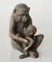 Resin Monkey Holding Baby 21X15CM