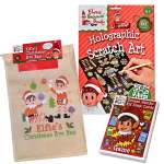 Elf On The Shelf Card Game And Holographic Scratch Art In A Elf Bag