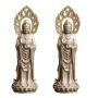 Decor Brass Chinese Goddess Statue Lucky Buddha - Set Of 2 5.6CM