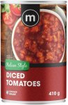 M Italian Style Diced Tomatoes Vegetables