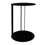 Lucy Side Table - Black Gloss Ferro Tex