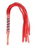 Flodise 17 Inch Horse Whip Red Faux Leather Riding Whip For Horses Equestrian Crop Whip