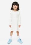 Ribbed Jersey Dress - White