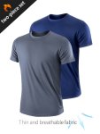2-PIECE Men's Summer Sportswear Set Men's Solid Quick Dry Breathable Short Sleeve Round Neck T-Shirt For Summer Workout