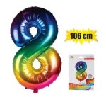 Balloon Helium Foil Rainbow 8 106CM F-04 Marketplace Brits Bros