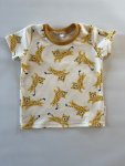 3-4 Y Cheetah T-Shirt Mustard Trim