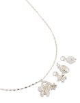 Silver Floral Butterfly Charm Necklace