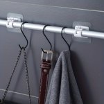 2PCS Nail-free Curtain Rod Holders: Easily Adjust & Hang Curtains With Self-adhesive Wall Clips