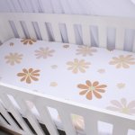 Cot Fitted Sheet Daisy Solid Mix Boho