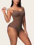 Solid Seamless Shaping Bodysuit Tummy Control Butt Lifting Slimmer Body Shaper Women's Underwear & Shapewear