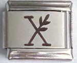 9MM Laser Italian Charm - Letter X