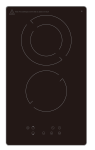 Ceran Black Glass Electric Hob With Stainless Steel Trim 30CM