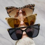 3PCS Women's Cat Eye Fashion Glasses Set - Fashionable Anti-glare Multicolor Frames For Beach & Party