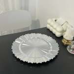 13-INCH Irregular Gold Rim Dinner Plate - Gold