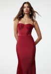 Fish Cut Evening Dress - Burgundy