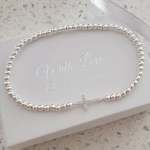 Kyra 925 Sterling Silver Cross Bracelet 11X7MM On 17CM Stretch Bracelet