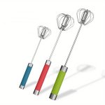 1PC Portable Stainless Steel Semi-automatic Rotary Whisk For Home Baking Camping And Picnics - Effortlessly Mix Eggs And Cream F