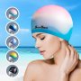 2PCS Silicone Solid Color Swimming Caps Unisex Swimming Hat